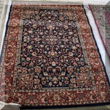 R31. Grand Manor Collection navy ground rug. 